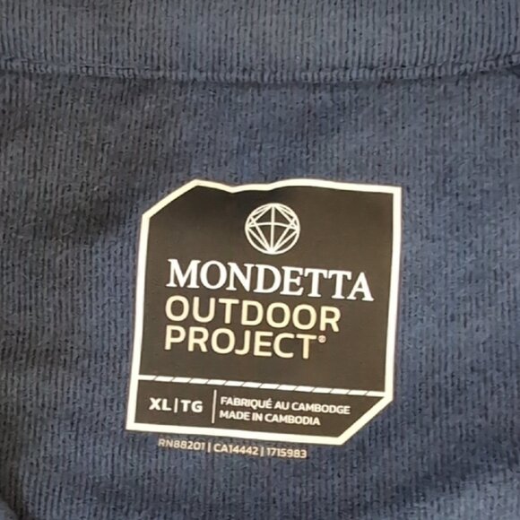 Men's Blue Quarter Zip Sweater - Picture 2 of 5